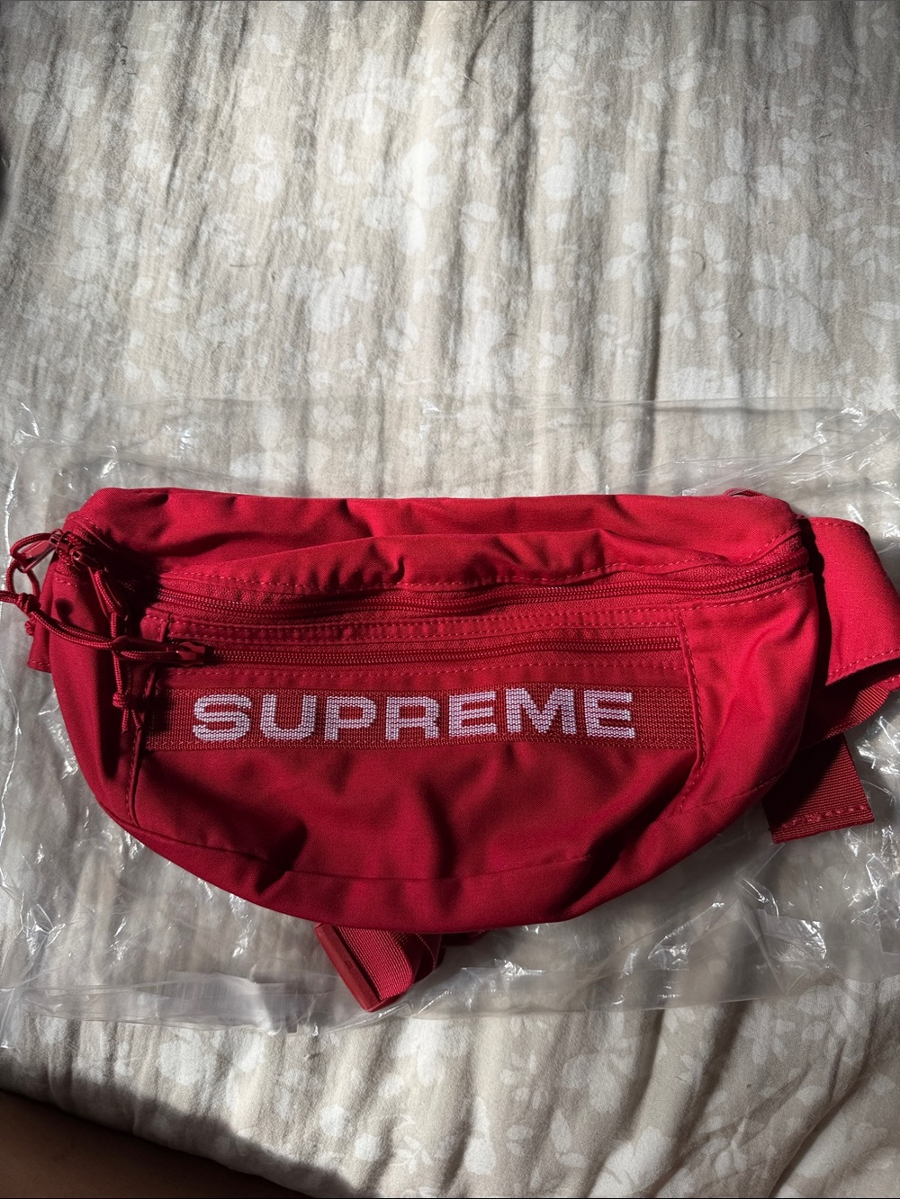 Supreme Red Logo Waist Bag